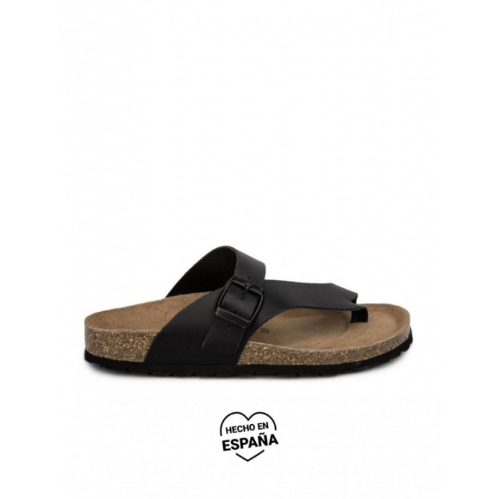 AUTENTI Sandalias Bio Dedo Piel Negras