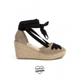 Alpargatas Cintas Cuna Alta Beige PERA LIMONERA
