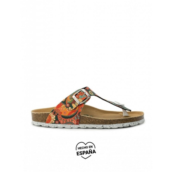 AUTENTI Sandalias Bio Dedo Estampado Flores
