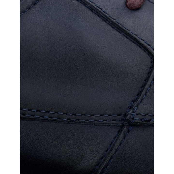 PIKOLINOS Zapatos Piel Azul Cordones Burdeos