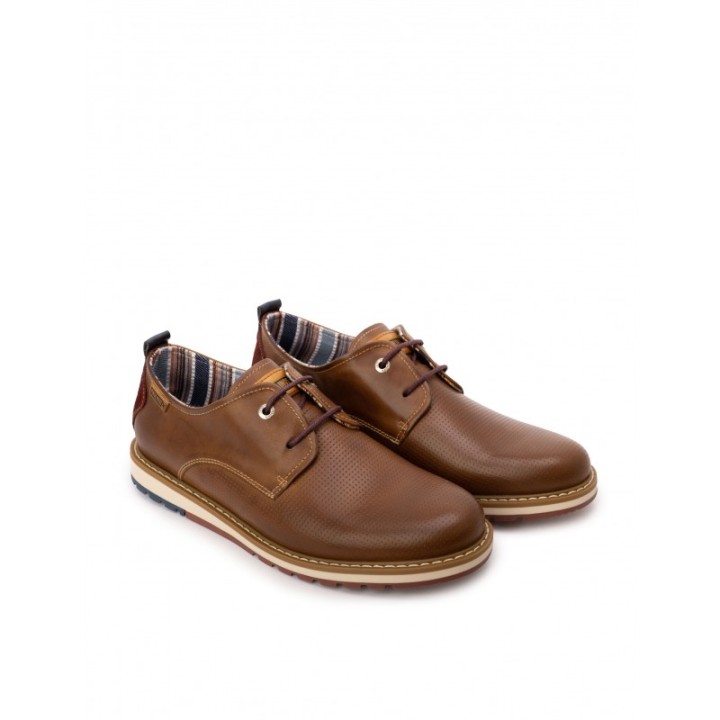 PIKOLINOS Zapatos Sport Cordones Piel Marron