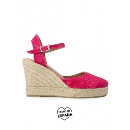 Alpargatas Cuna Fucsia Encaje