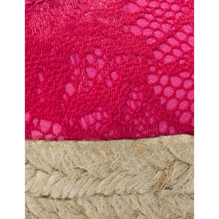 Alpargatas Cuna Fucsia Encaje