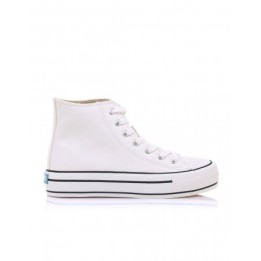 MUSTANG Zapatillas Lona Blancas Altas Plataforma