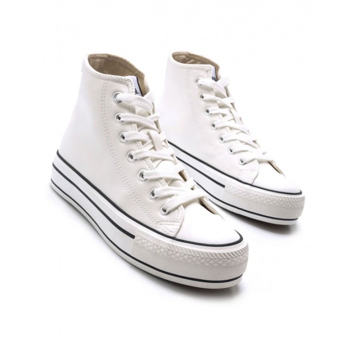 MUSTANG Zapatillas Lona Blancas Altas Plataforma