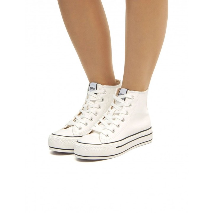 MUSTANG Zapatillas Lona Blancas Altas Plataforma
