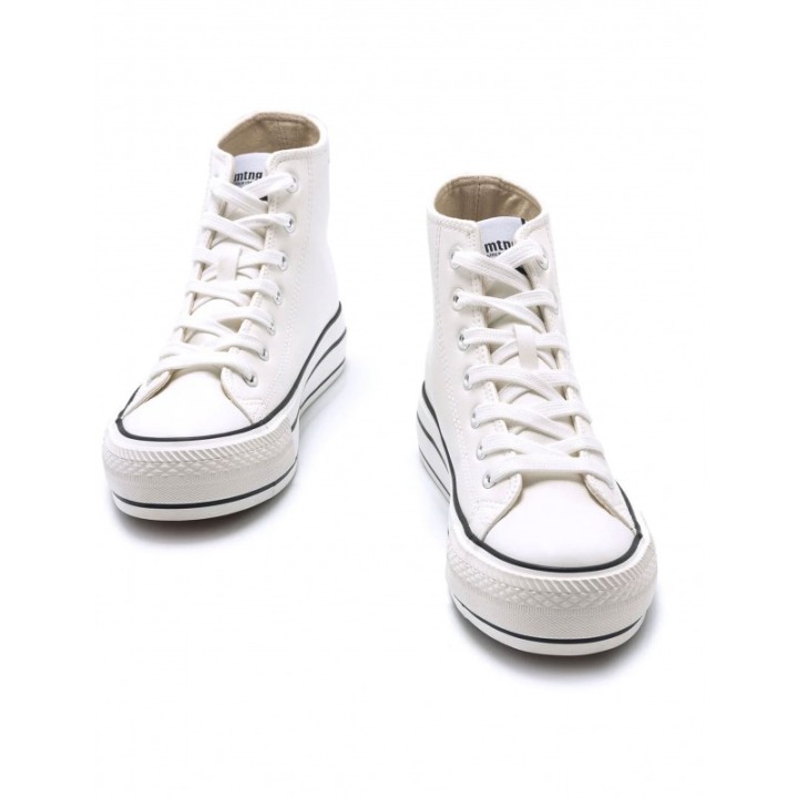 MUSTANG Zapatillas Lona Blancas Altas Plataforma