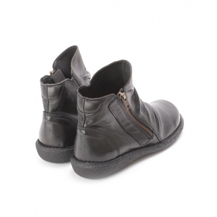 Botines Cana Arrugada Negros