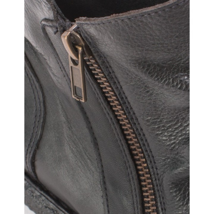 Botines Cana Arrugada Negros