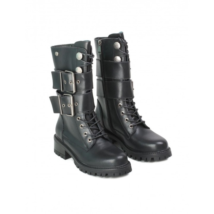 Botas Militares Cana Alta Hebillas
