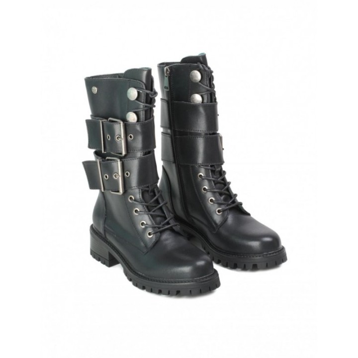 Botas Militares Cana Alta Hebillas