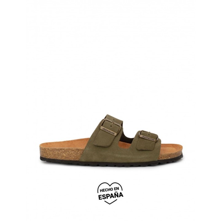 AUTENTI Sandalias Bio HOmbre Hebillas Kaki
