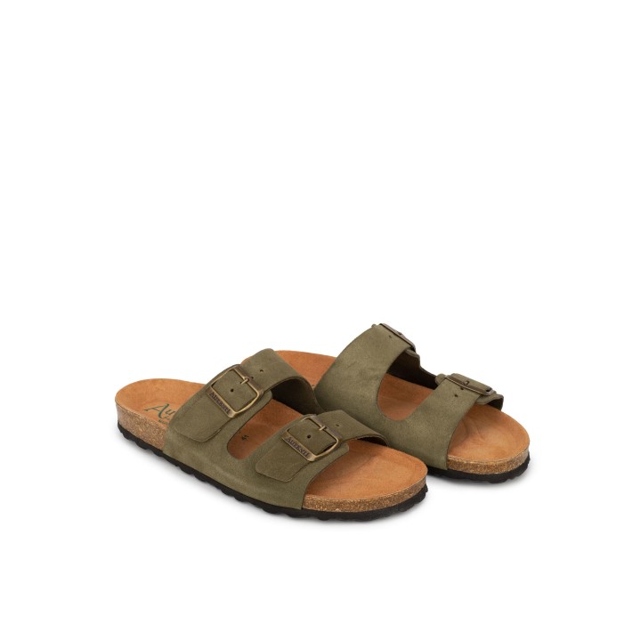 AUTENTI Sandalias Bio HOmbre Hebillas Kaki