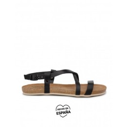 AUTENTI Sandalias Corcho Tiras Trasera Negras