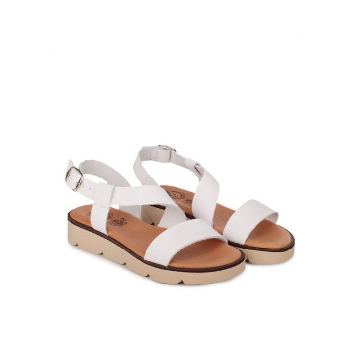 Sandalias Piel Blancas