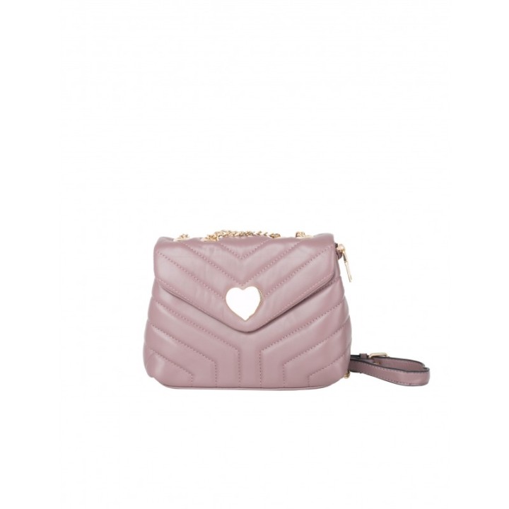 Bolso Acolchado Corazon Rosa