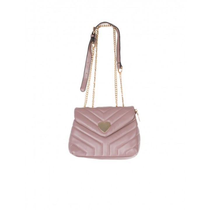 Bolso Acolchado Corazon Rosa