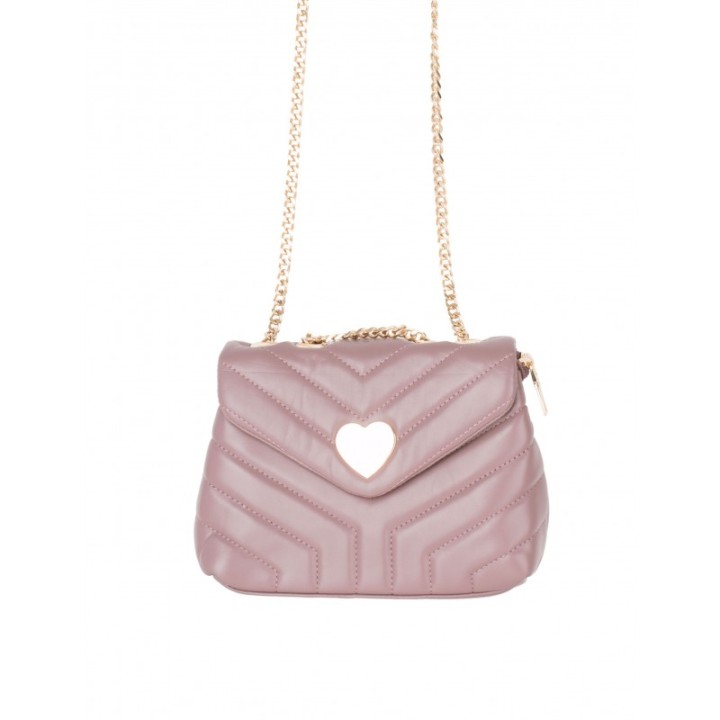 Bolso Acolchado Corazon Rosa