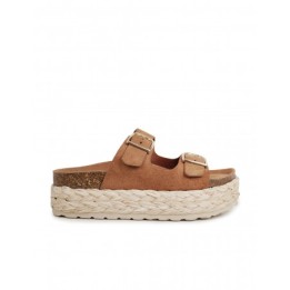 AUTENTI Sandalias Bio Hebillas Rafia Cuero