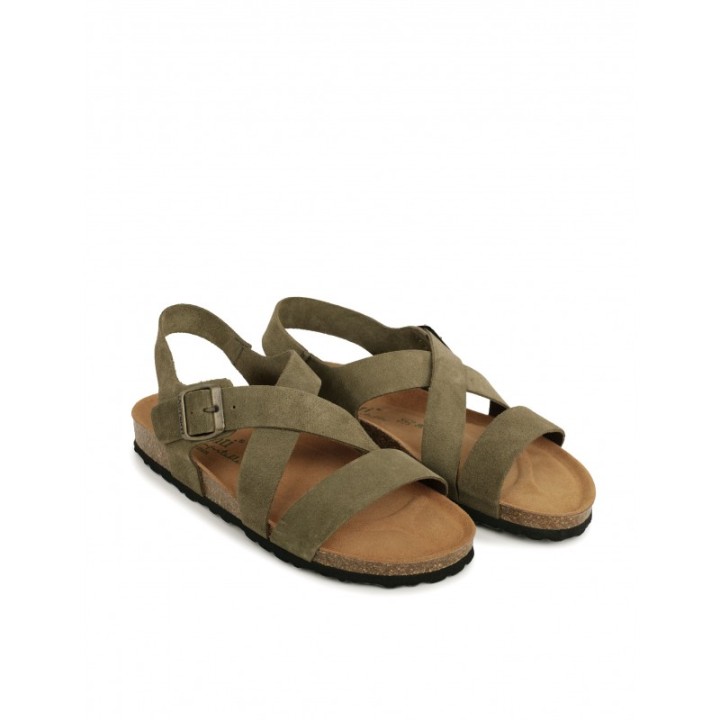 AUTENTI Sandalias Bio Hombre Tiras Verde