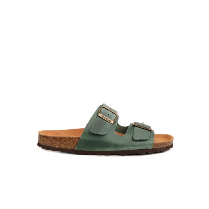 AUTENTI Sandalias Bio Hombre Hebillas Verde