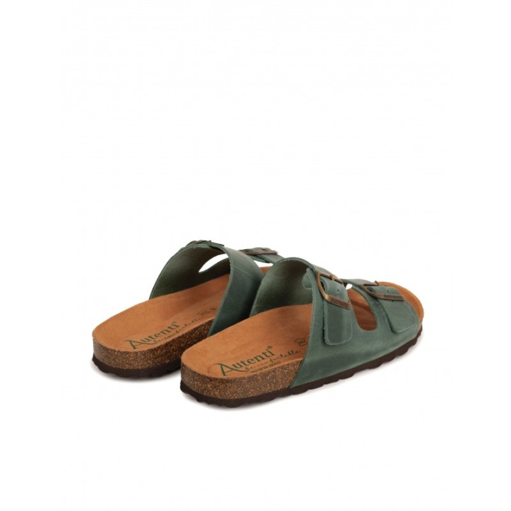 AUTENTI Sandalias Bio Hombre Hebillas Verde