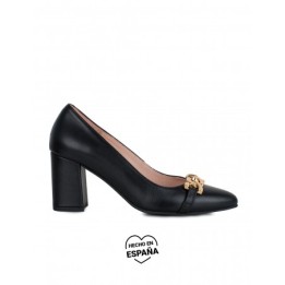 Zapatos Salon Cadena Negros PERA LIMONERA