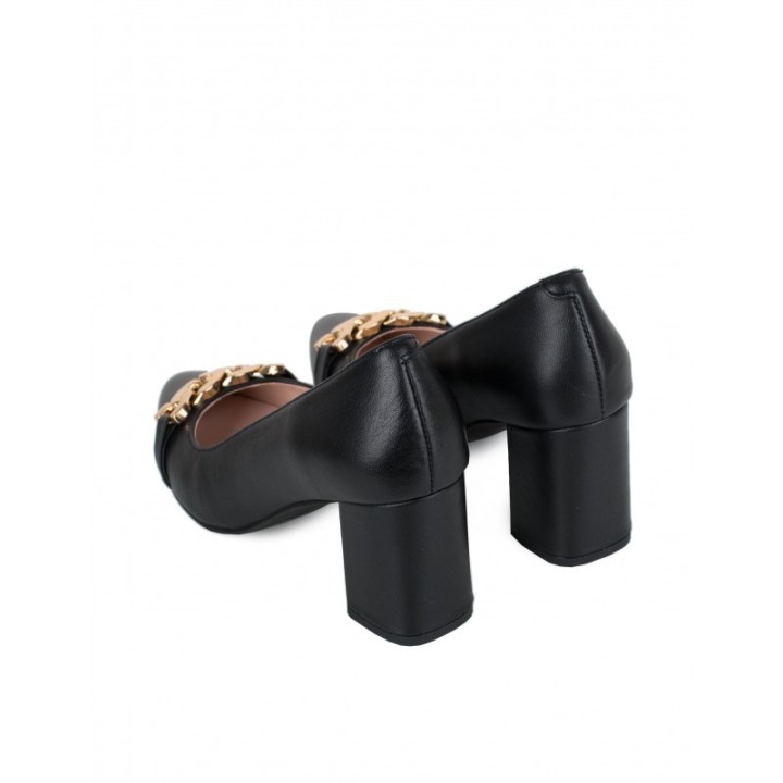 Zapatos Salon Cadena Negros PERA LIMONERA