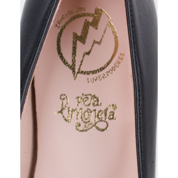 Zapatos Salon Cadena Negros PERA LIMONERA