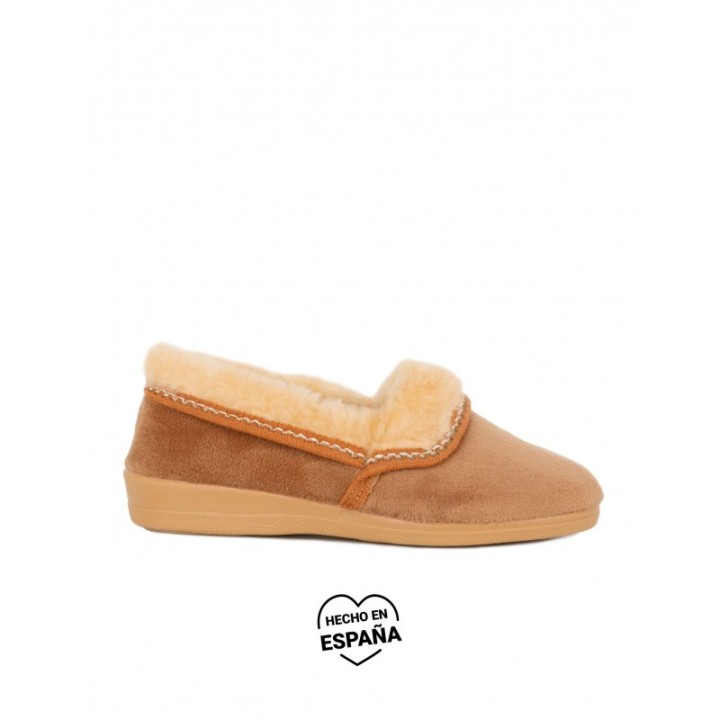 Zapatillas de Casa Cerradas Pelo Cuero