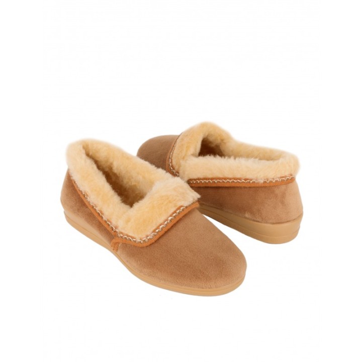 Zapatillas de Casa Cerradas Pelo Cuero