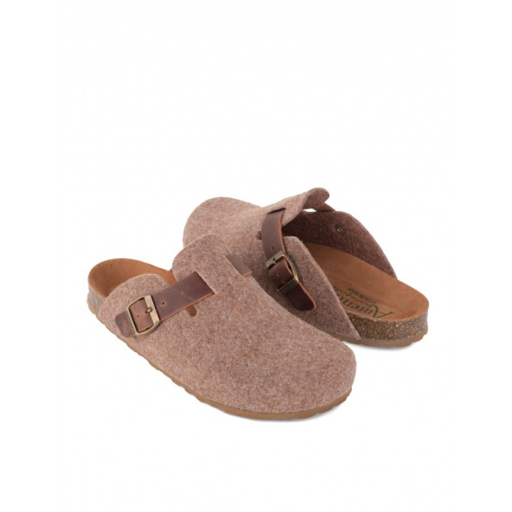 AUTENTI Zapatillas Casa Bio Fieltro Marron