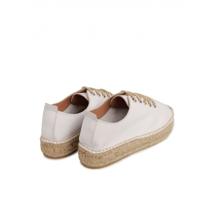 Alpargatas Plataforma Cordones Blancas PERA LIMONERA