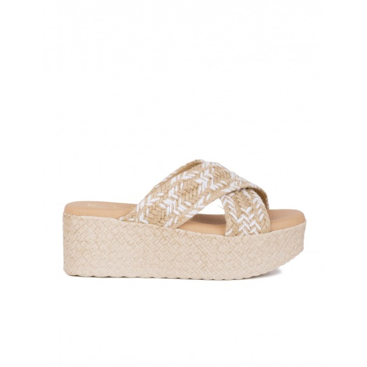 Sandalias Esparto Tiras Cruzadas PERA LIMONERA