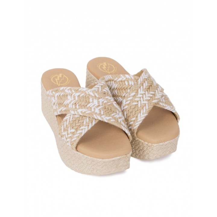 Sandalias Esparto Tiras Cruzadas PERA LIMONERA