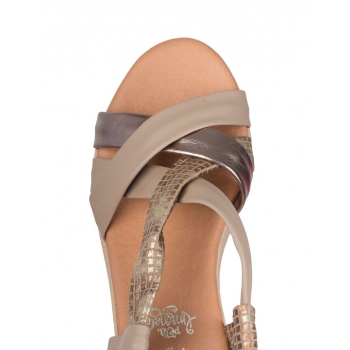 Sandalias Tiras Tubulares Taupe PERA LIMONERA