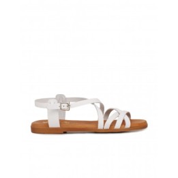 Sandalias Planas Piel Blancas PERA LIMONERA