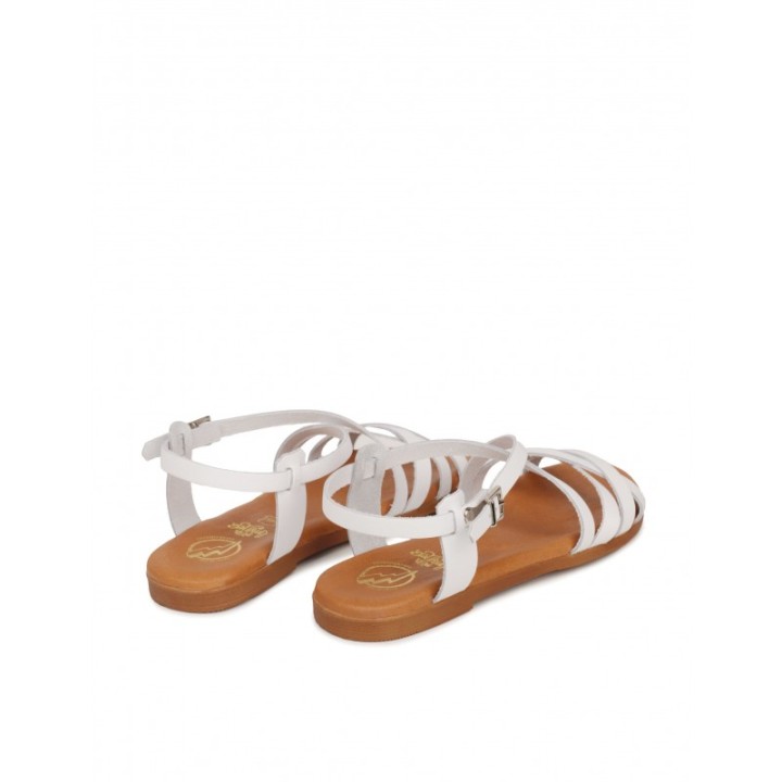 Sandalias Planas Piel Blancas PERA LIMONERA