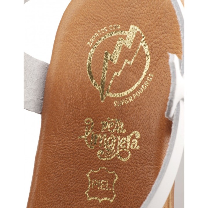 Sandalias Planas Piel Blancas PERA LIMONERA