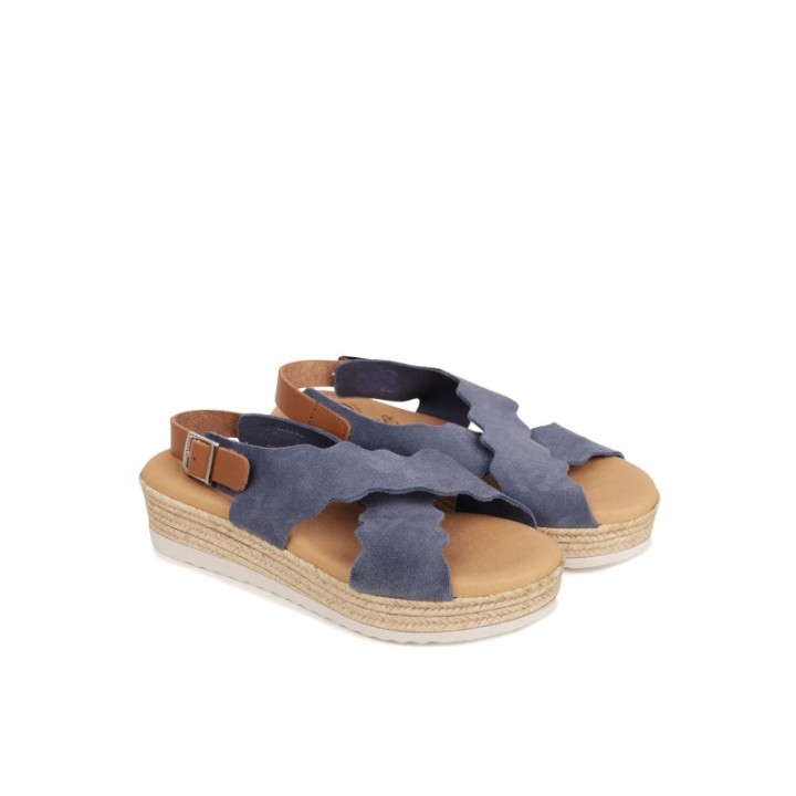 Sandalias Cuna Tiras Cruzadas Azules PERA LIMONERA
