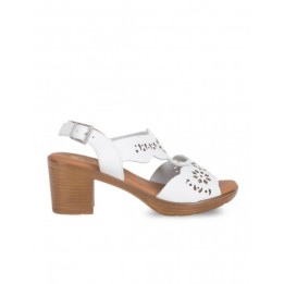Sandalias Piel Tacon Blancas PERA LIMONERA