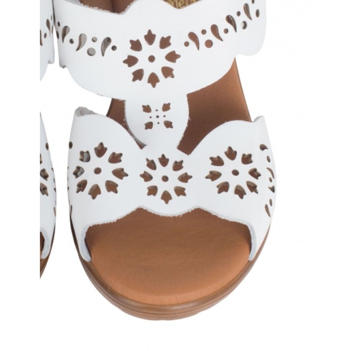 Sandalias Piel Tacon Blancas PERA LIMONERA