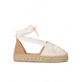 Alpargatas Plataforma Cintas Vichy Beige PERA LIMONERA