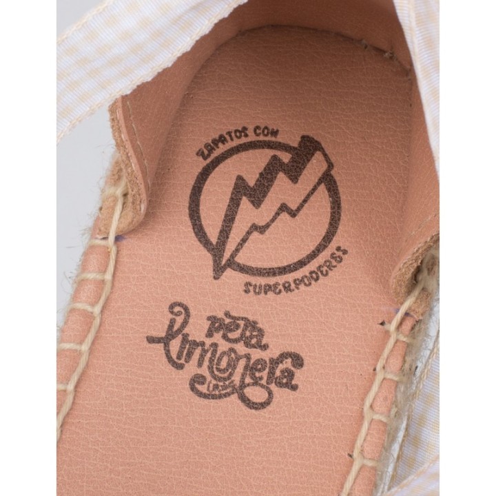 Alpargatas Plataforma Cintas Vichy Beige PERA LIMONERA
