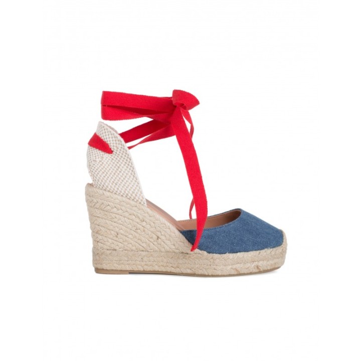 Alpargatas Cintas Cuna Denim PERA LIMONERA