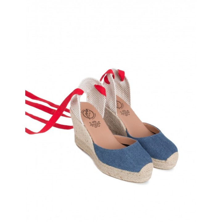 Alpargatas Cintas Cuna Denim PERA LIMONERA