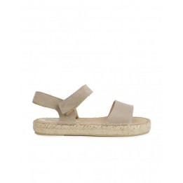 Sandalias Esparto Velcro Taupe PERA LIMONERA