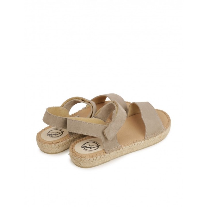 Sandalias Esparto Velcro Taupe PERA LIMONERA