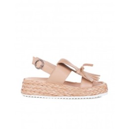 Sandalias Rafia Flecos Nude PERA LIMONERA