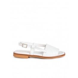 Sandalias Planas Piel Blanca PERA LIMONERA